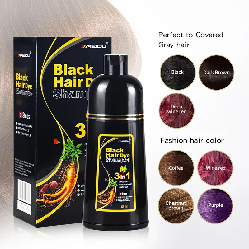 Black Hair Dye Shampoo 3 In 1  - đánh giá và giá Hair Spray Color